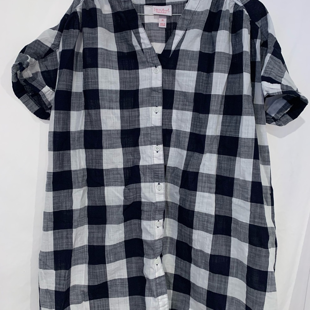 Isabel Maternity Black and White Checkered Shirt